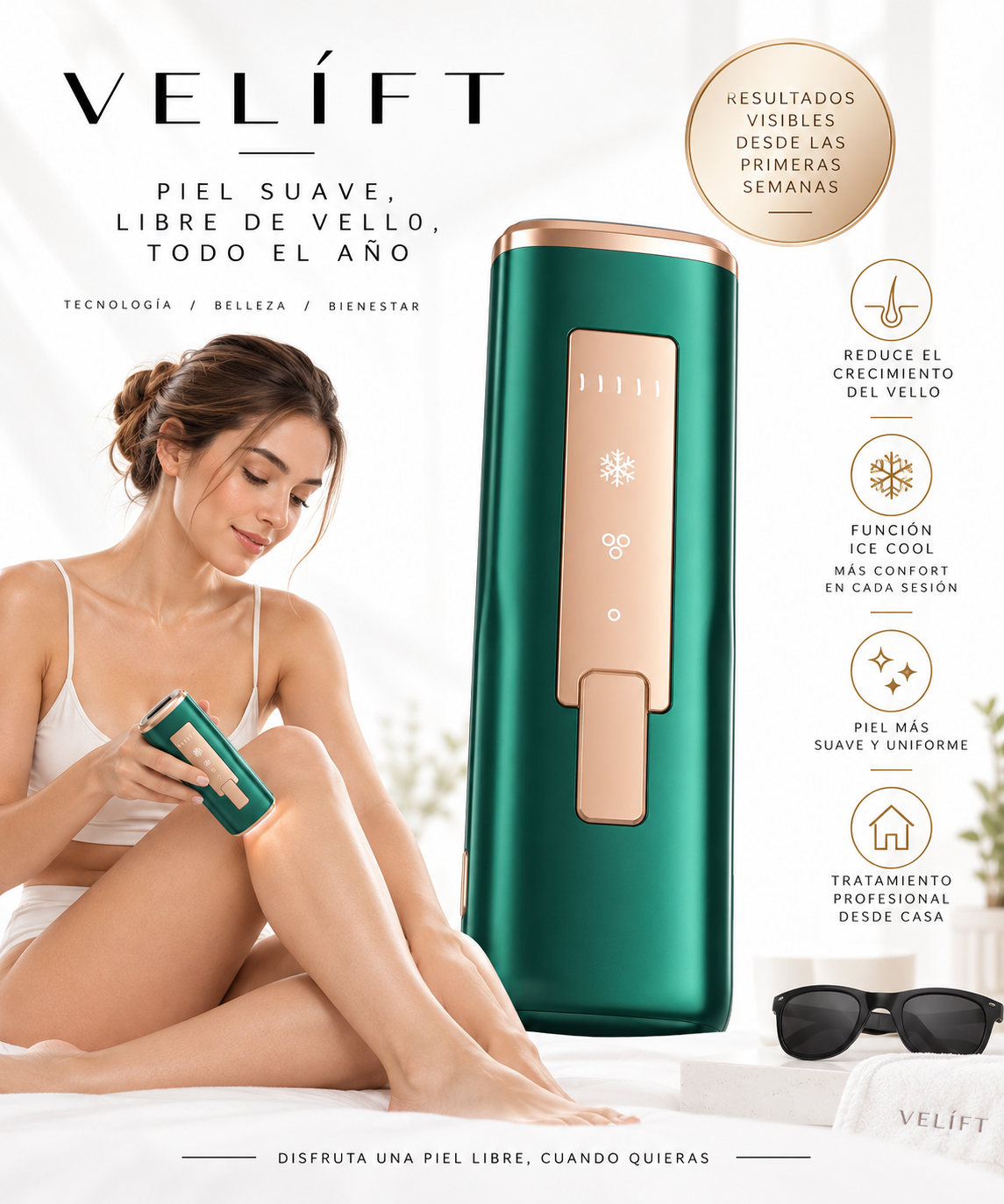 VELÍFT IPL dispositivo de luz pulsada con función Ice Cool